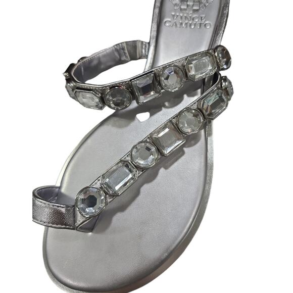Vince Camuto Metallic Steel Jeweled Sandal - New in Box - Picture 3 of 7
